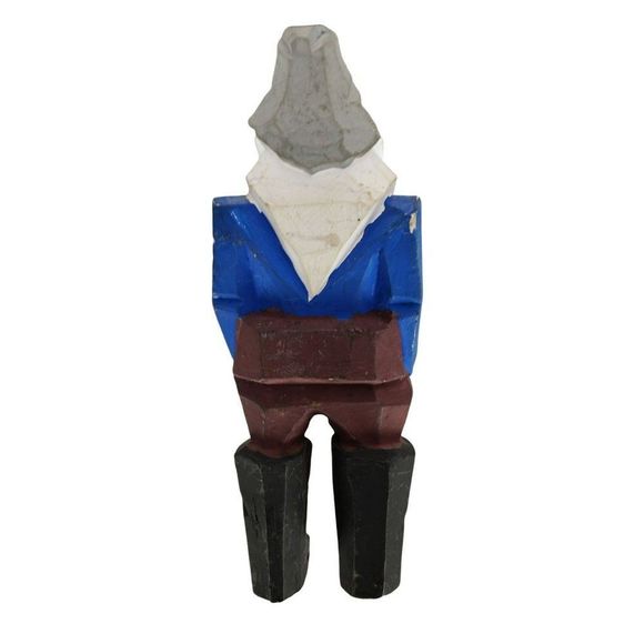 Hand Carved Wood Figurine Figure Sea Captain Fisherman Sea Man In Blue Wooden - Picture 8 of 11